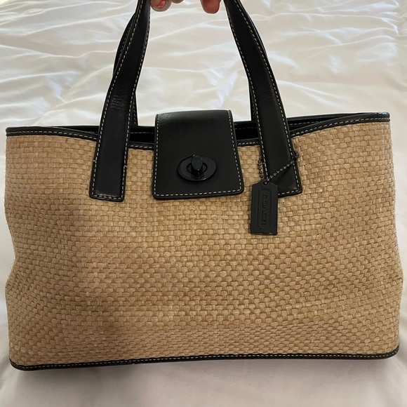 Coach Handbags - Authentic Coach straw purse